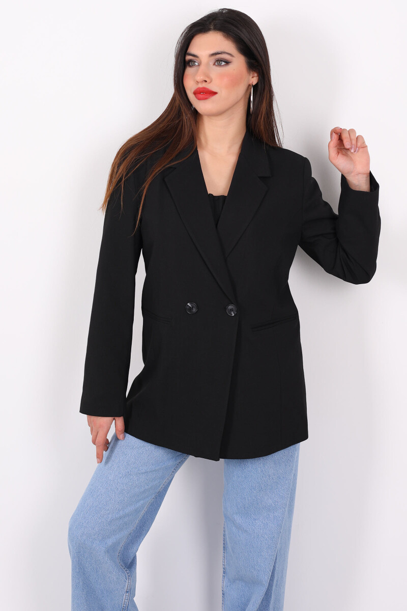 Oversize Siyah Kadın Blazer Ceket - 3